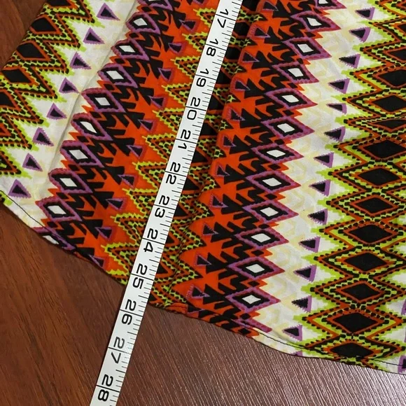 Angie tribal dress purple green black elastic waist smocked bodice size medium - Picture 7 of 8